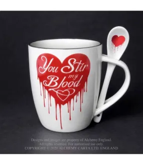 ALMUG18 Set taza y cuchara You Stir My Blood Mug and Spoon Set by Alchemy