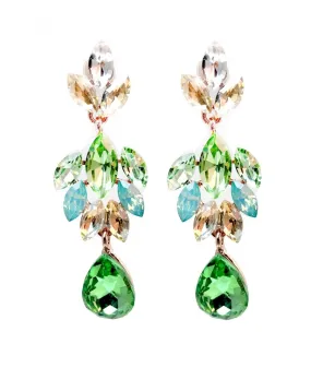 PENDIENTES LARGOS MUJER DE FIESTA VERDES, PRECIOSOS Y MUY FAVORECEDORES PARA LUCIR CON TU VESTIDO DE FIESTA