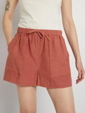 Short de lino a rayas - ROSA